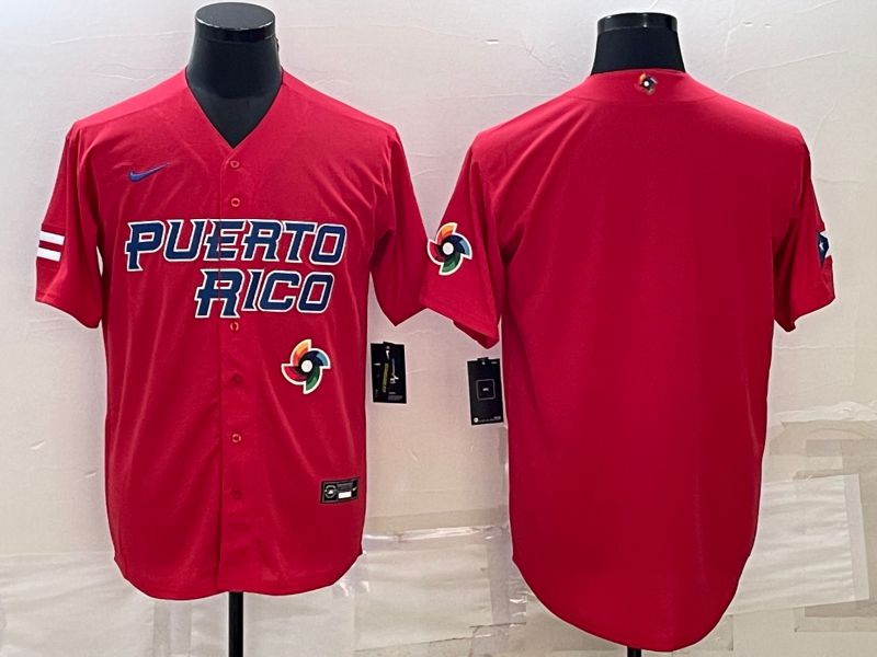 Men 2023 World Cub Blank Red Nike MLB Jersey3